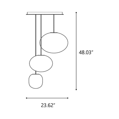 Filigrana Cluster and Cloud Pendant Light - line drawing.