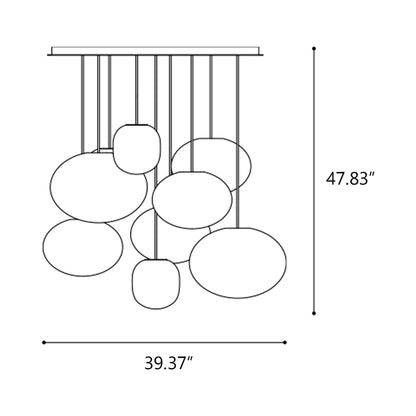 Filigrana Cluster and Cloud Pendant Light - line drawing.