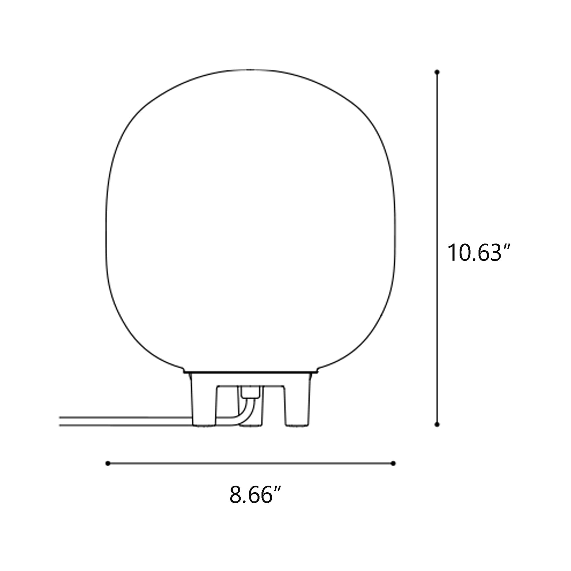 Filigrana Cylinder LED Table Lamp - line drawing.