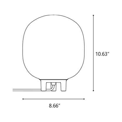 Filigrana Cylinder LED Table Lamp - line drawing.