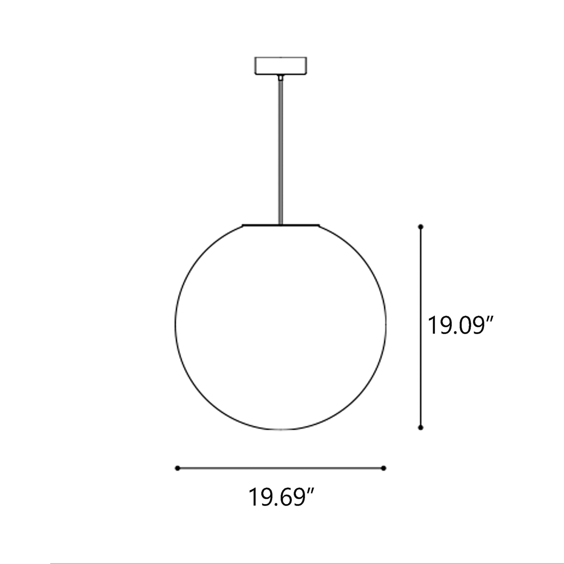 Filigrana Globe Pendant Light - line drawing.