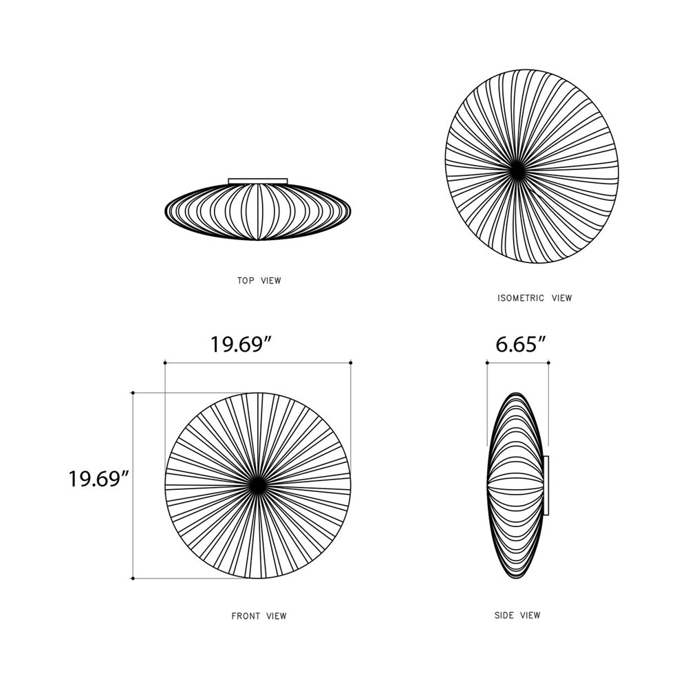 Filigrana LED Ceiling / Wall Light - line drawing.