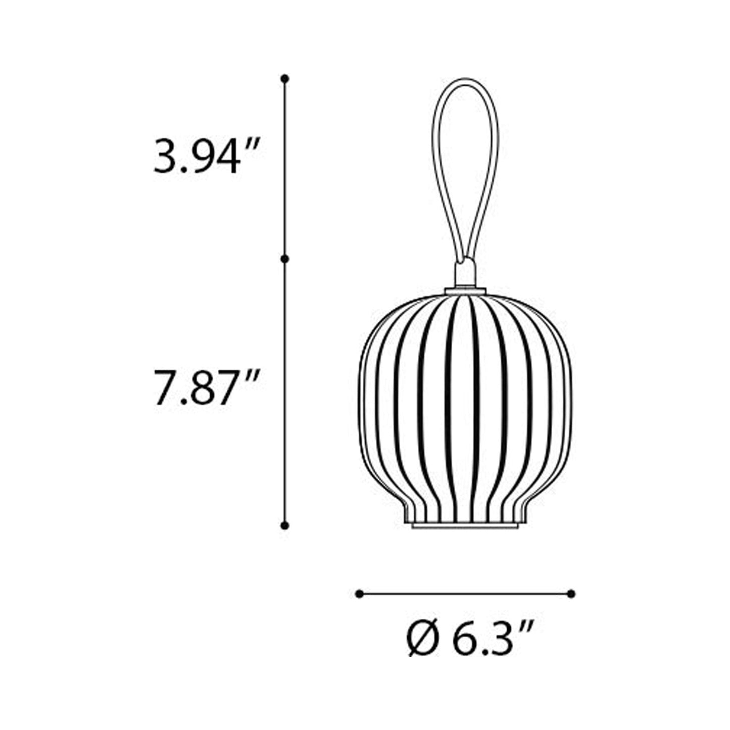 Filigrana LED Rechargeable Table Lamp - line drawing.