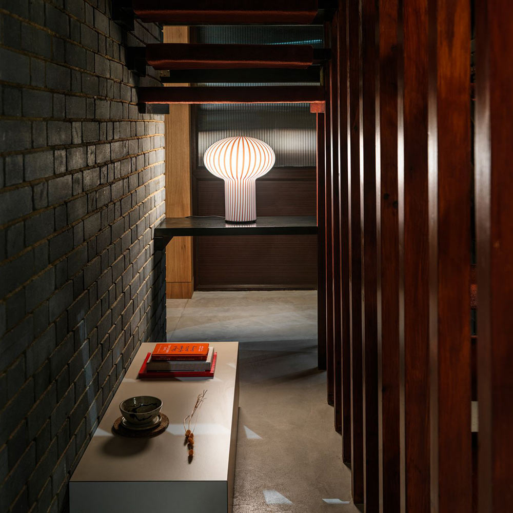 Filigrana Mushroom LED Table Lamp in living room.