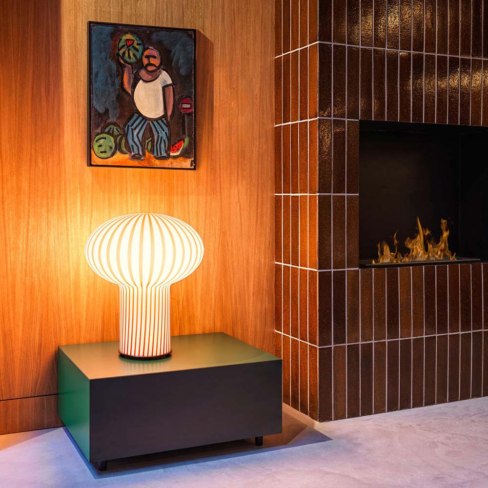 Filigrana Mushroom LED Table Lamp in living room.