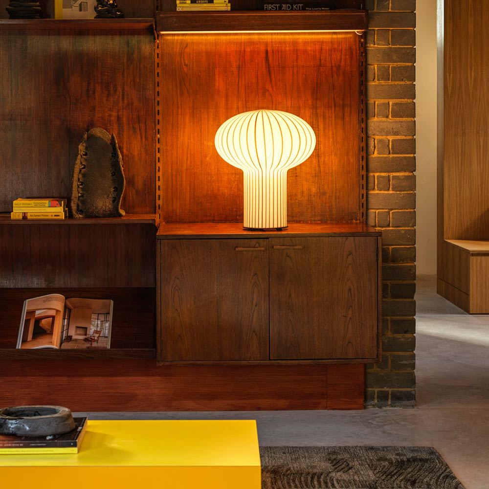 Filigrana Mushroom LED Table Lamp in living room.