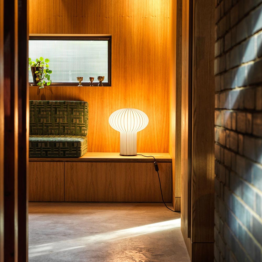 Filigrana Mushroom LED Table Lamp in living room.