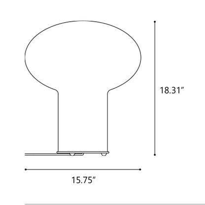 Filigrana Mushroom LED Table Lamp - line drawing.