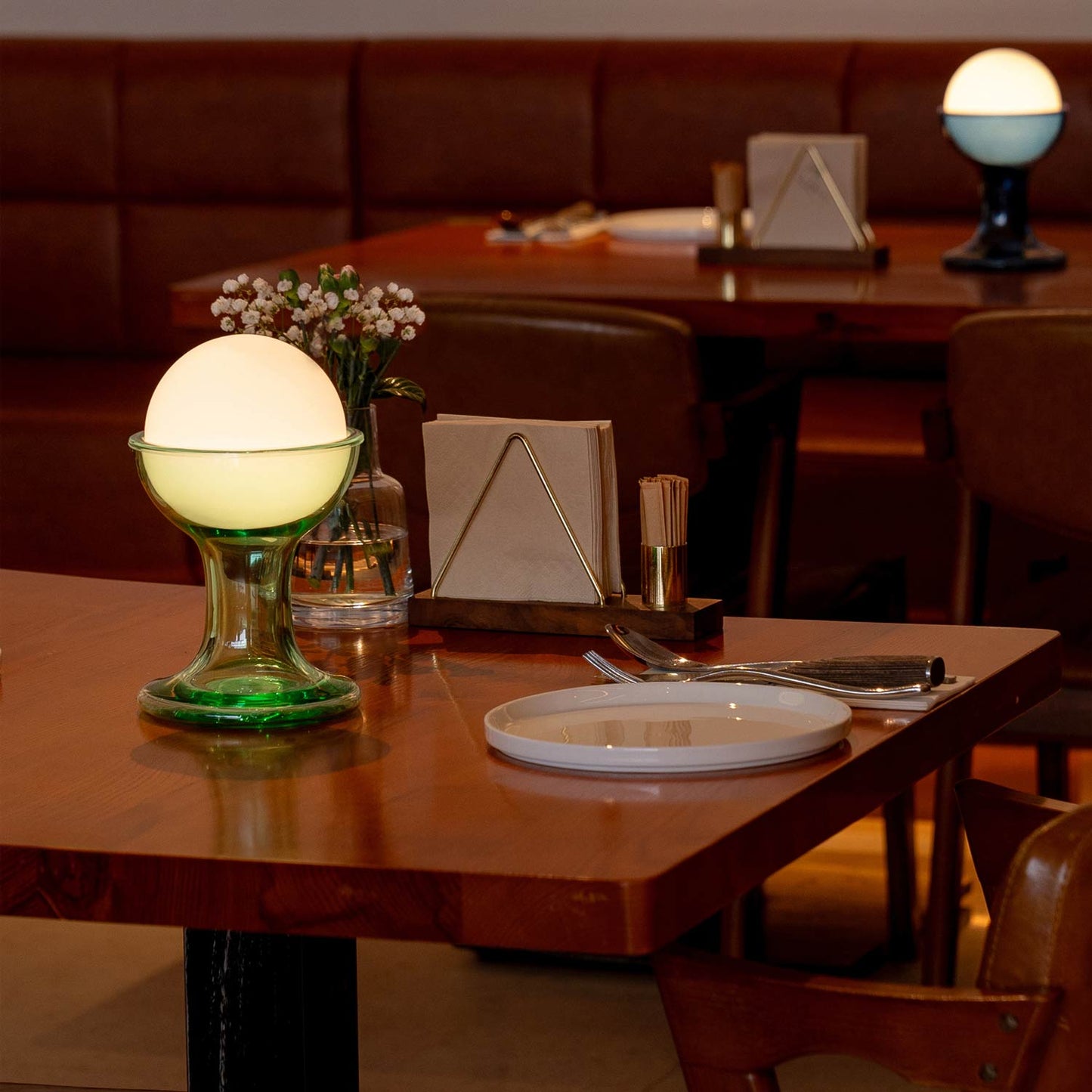 Gelato Rechargeable LED Table Lamp in restaurant.