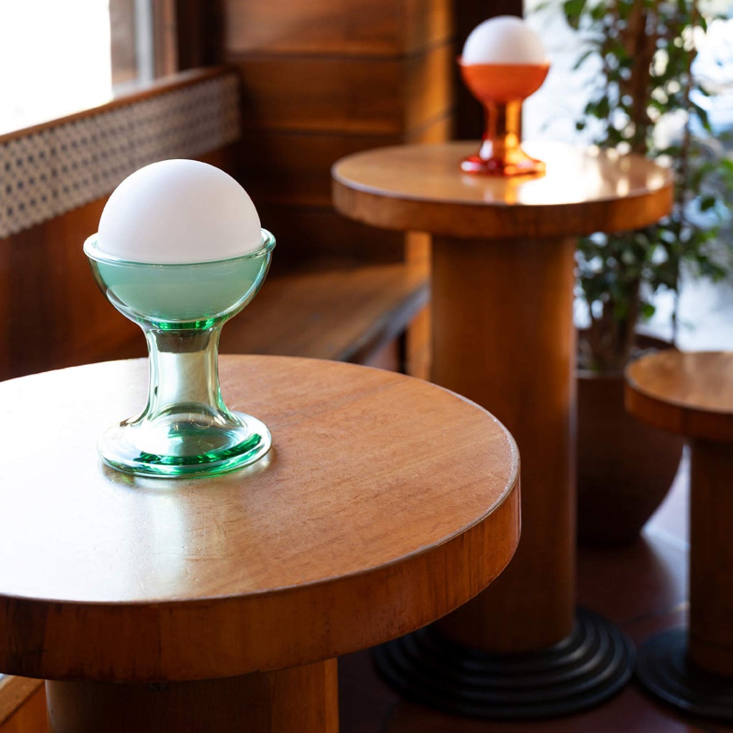 Gelato Rechargeable LED Table Lamp in restaurant.