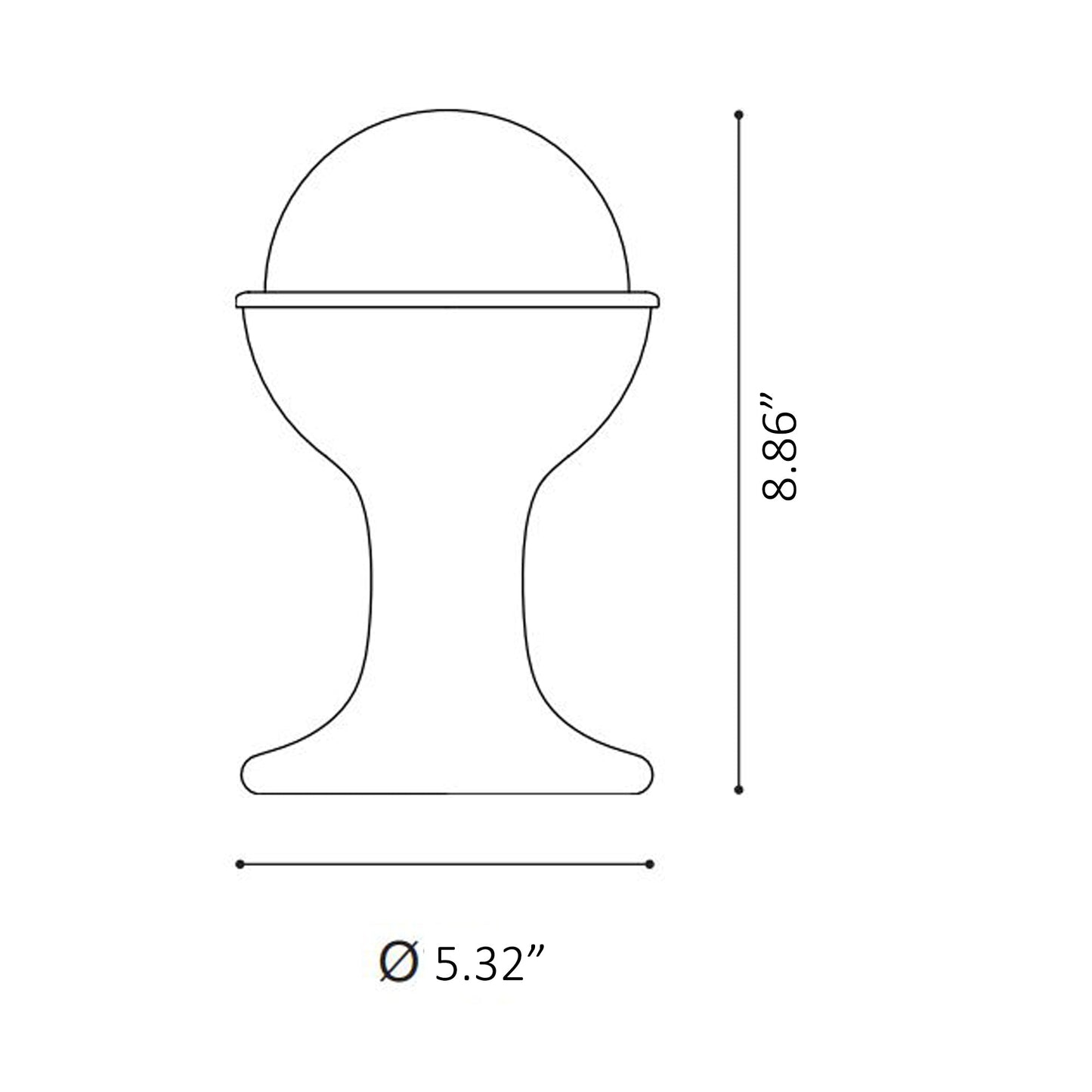 Gelato Rechargeable LED Table Lamp - line drawing.