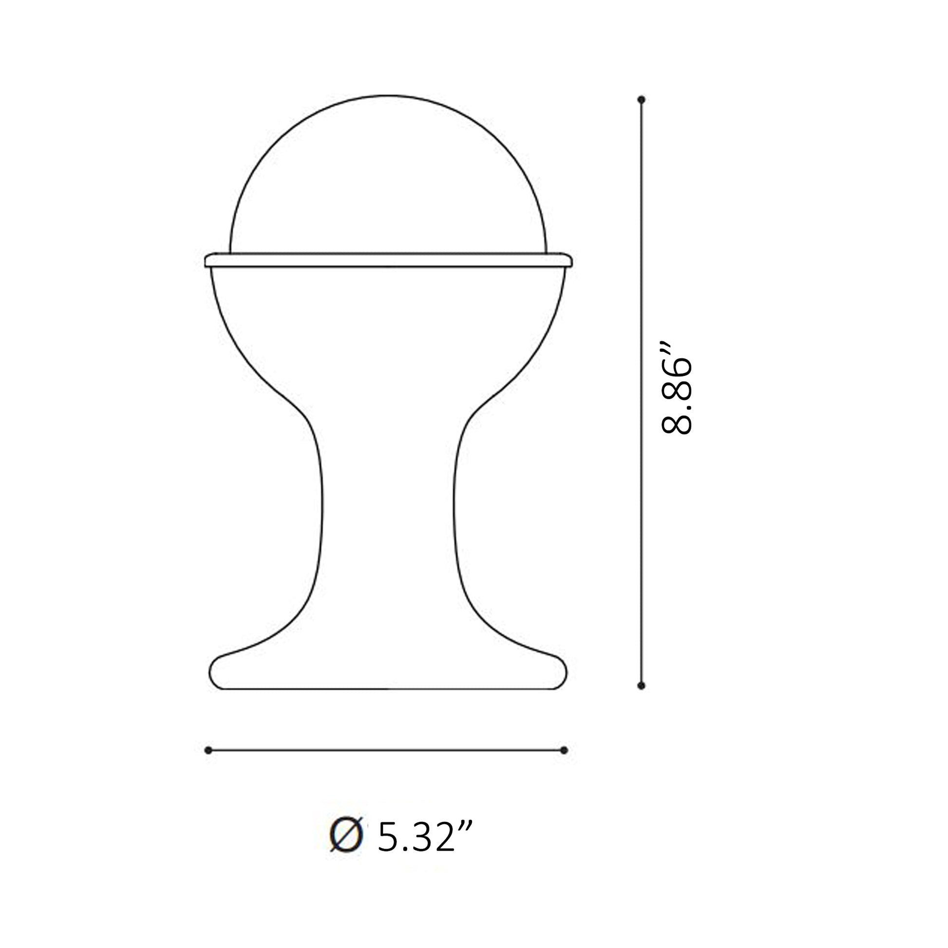 Gelato Rechargeable LED Table Lamp - line drawing.