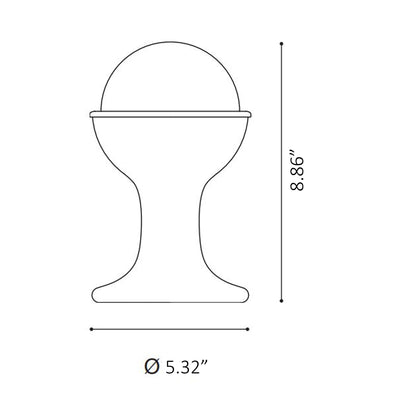 Gelato Rechargeable LED Table Lamp - line drawing.