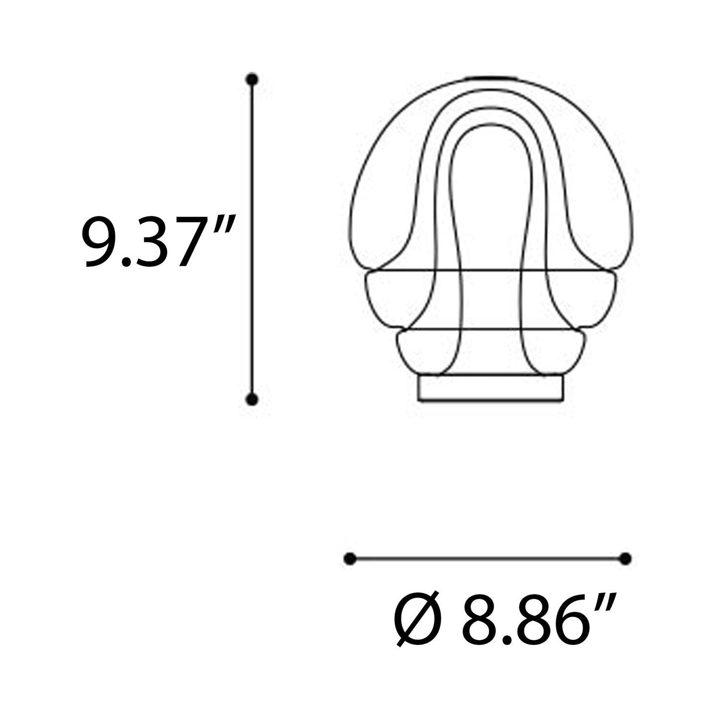 Medusa LED Table Lamp - line drawing.