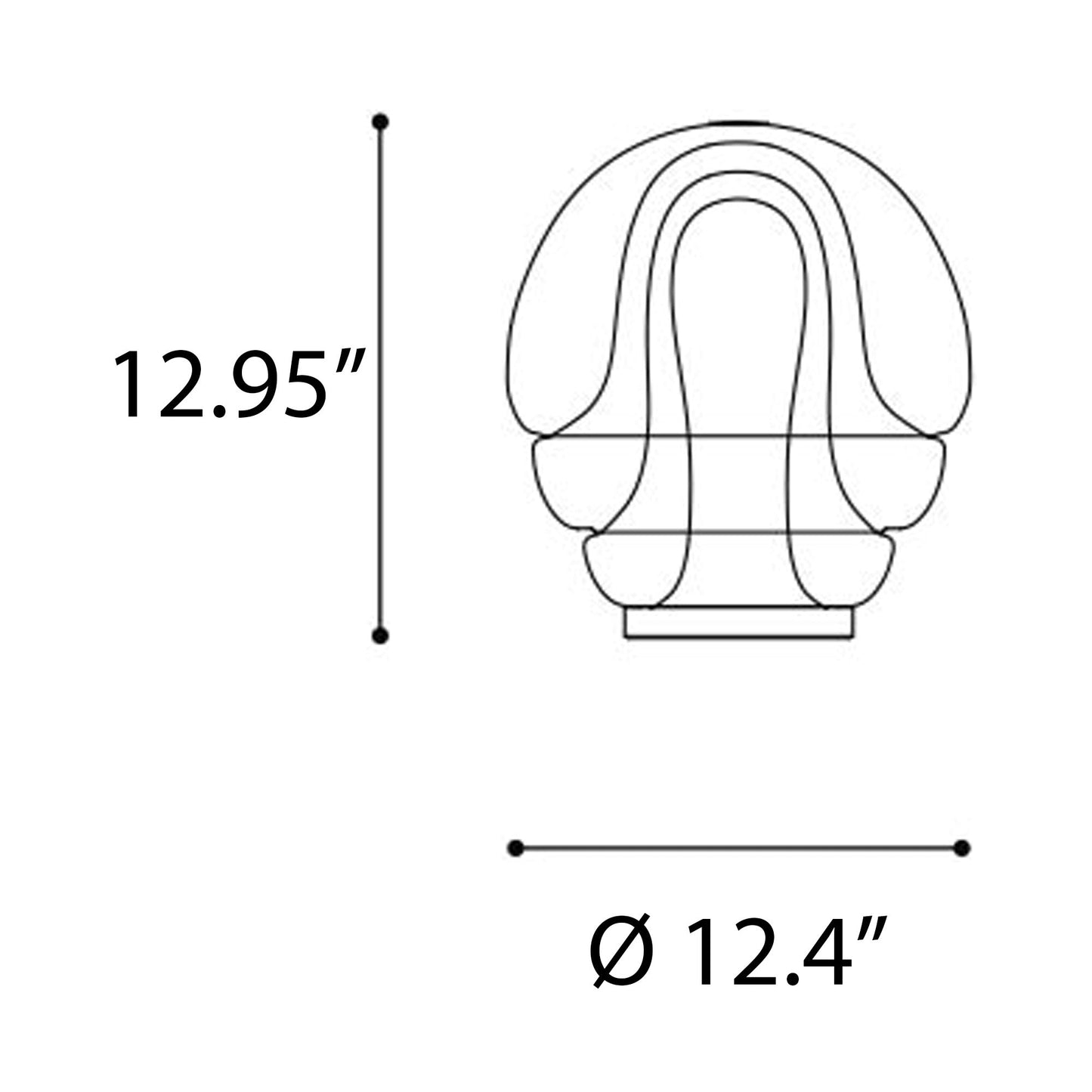 Medusa LED Table Lamp - line drawing.