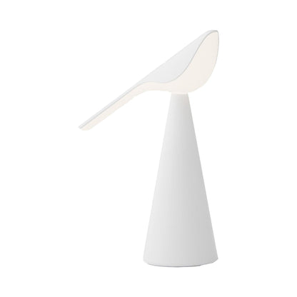 Tiki LED Rechargeable Table Lamp in White.