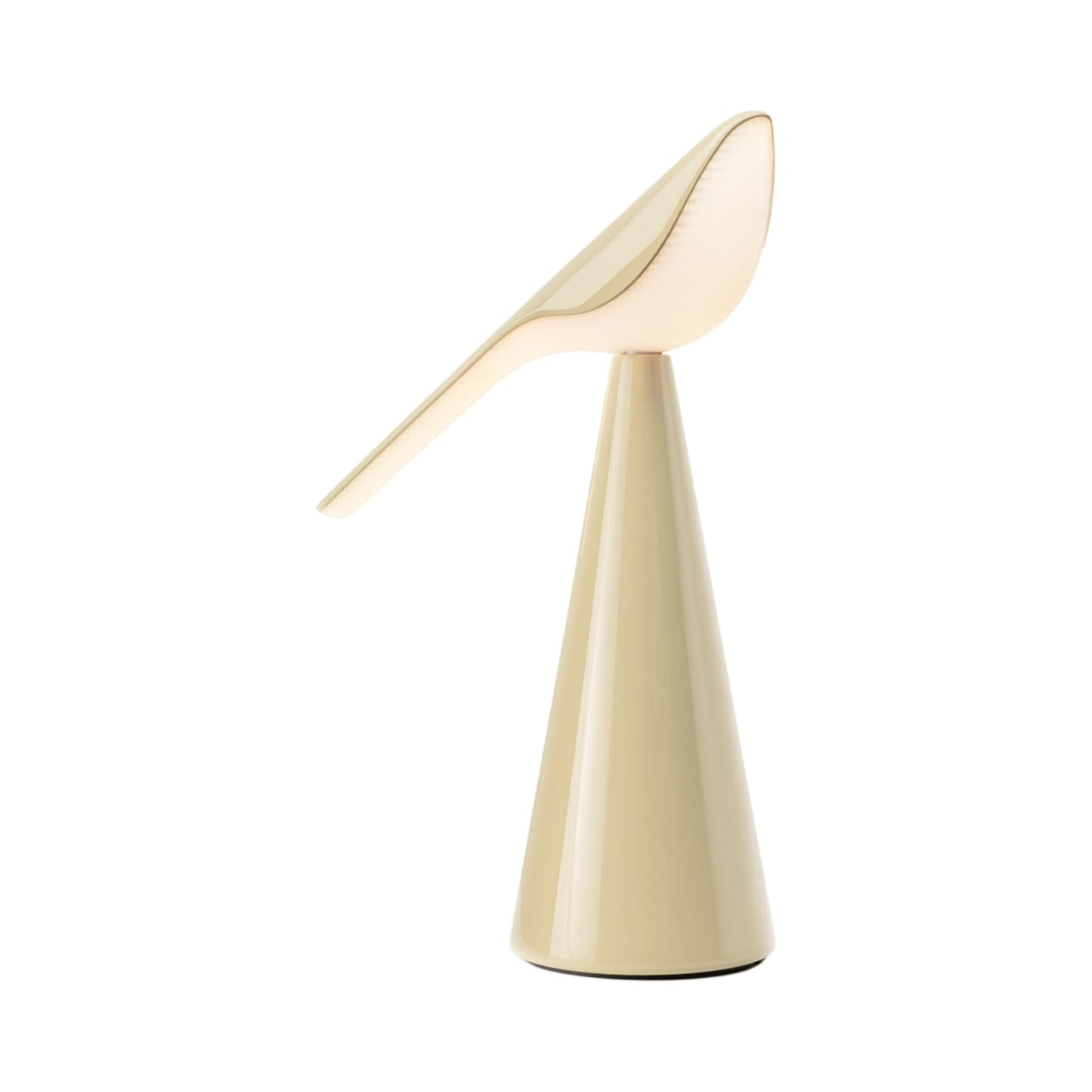 Tiki LED Rechargeable Table Lamp in Sand Beige Gloss.