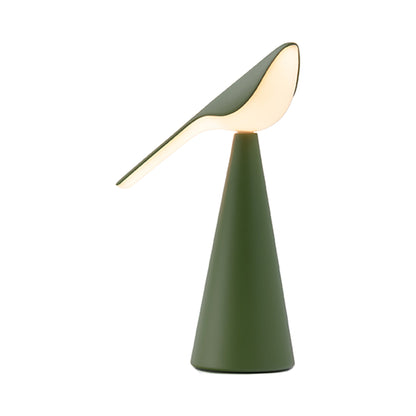 Tiki LED Rechargeable Table Lamp in Olive Green.