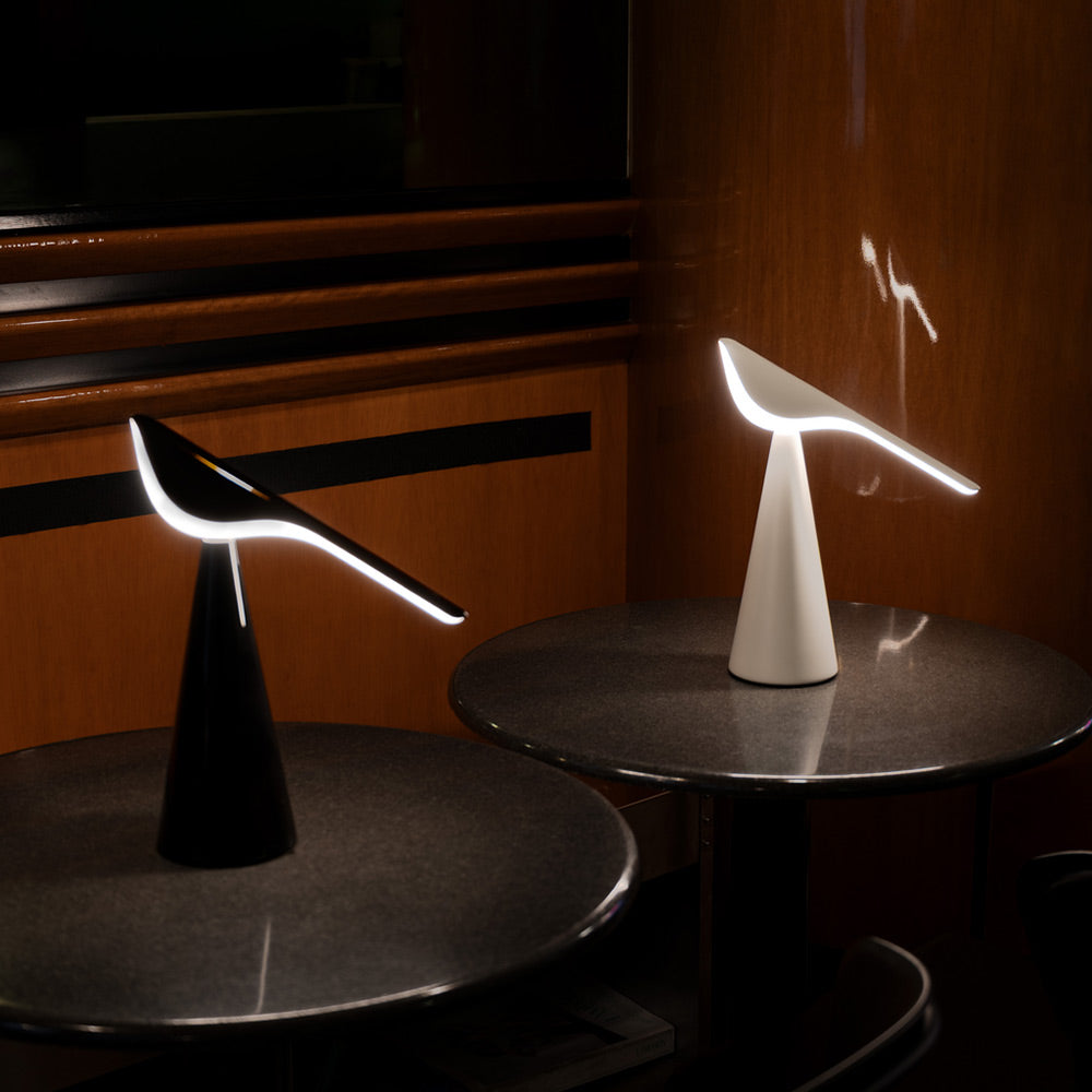 Tiki LED Rechargeable Table Lamp in restaurant.