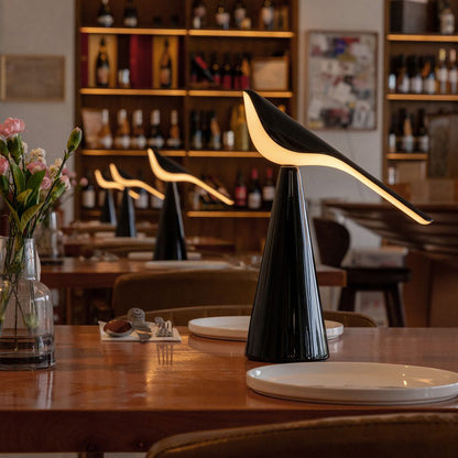 Tiki LED Rechargeable Table Lamp in restaurant.