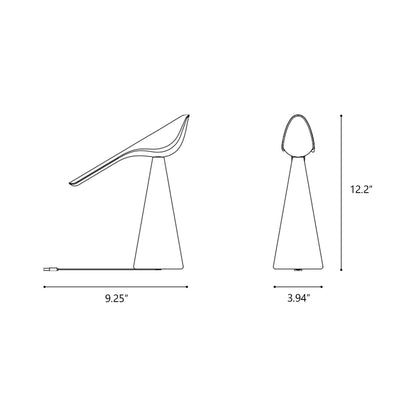 Tiki LED Rechargeable Table Lamp - line drawing.