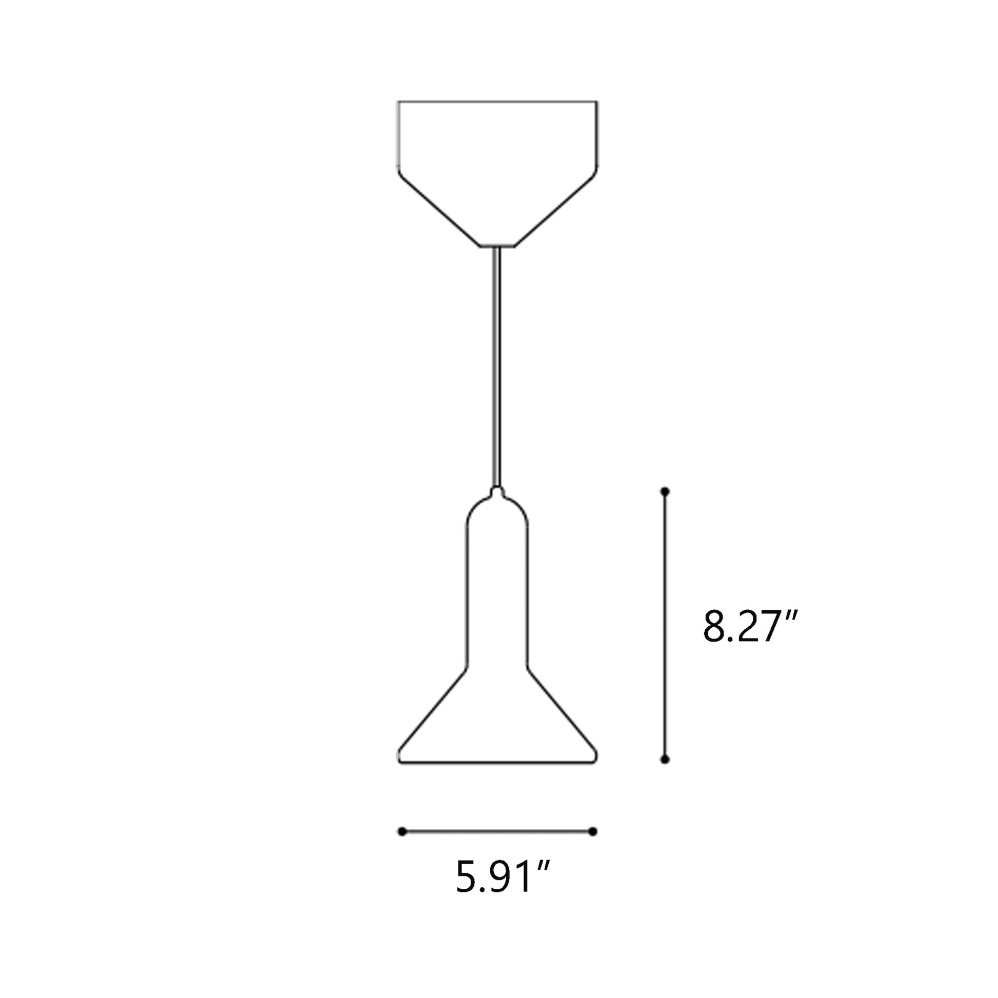 Torch Cone Pendant Light - line drawing.