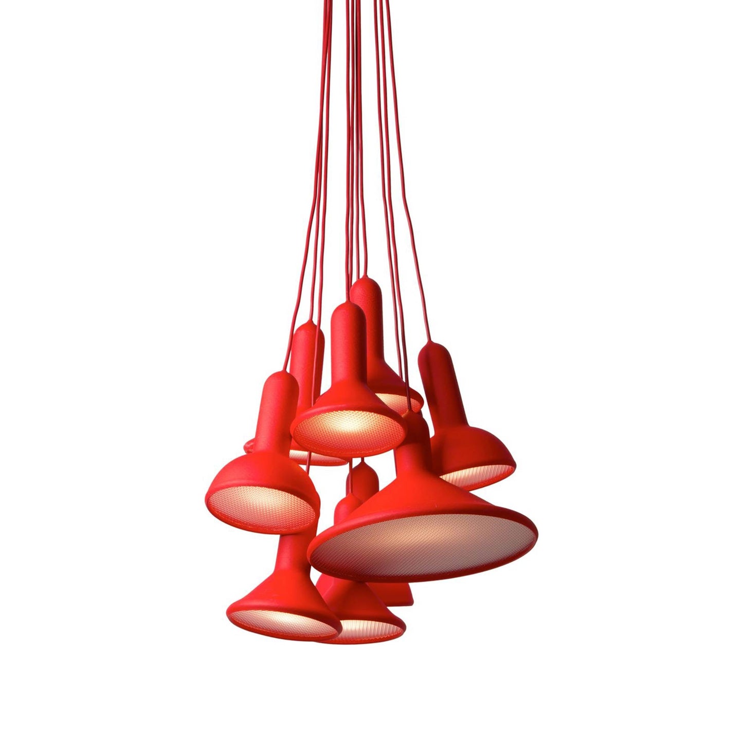 Torch Punch Pendant Light in Red (Large).