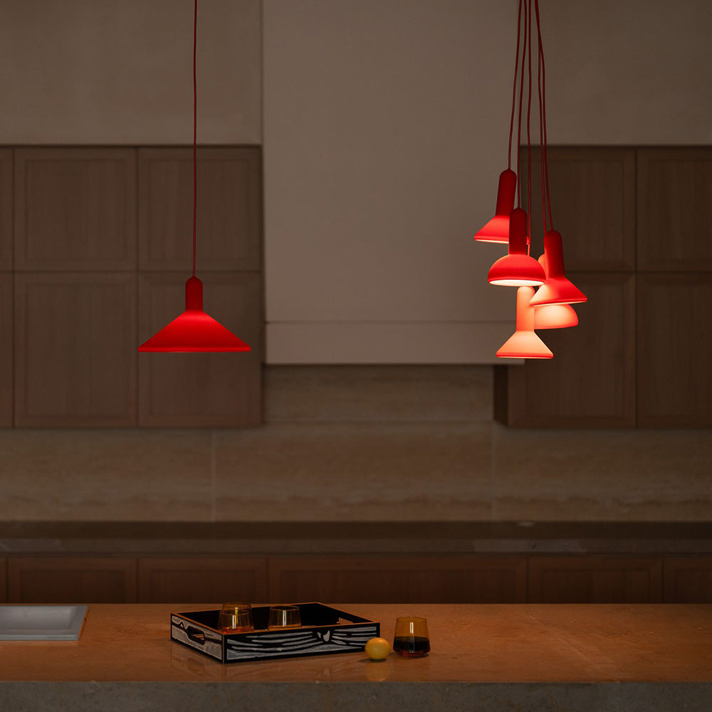 Torch Punch Pendant Light in kitchen.