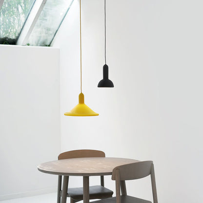 Torch Round Pendant Light in dining room.