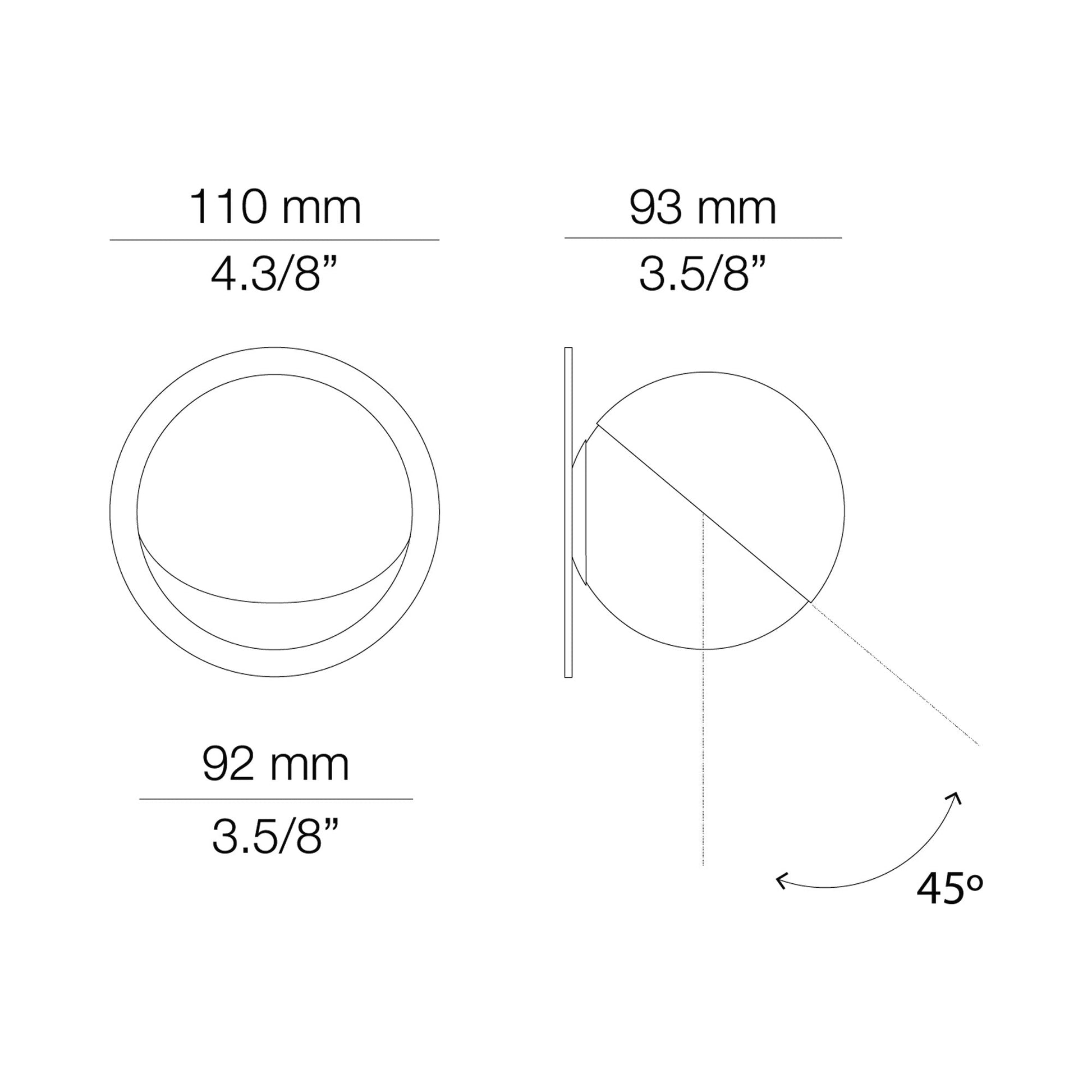 Alfi 3740A1R Recessed Wall Light - line drawing.