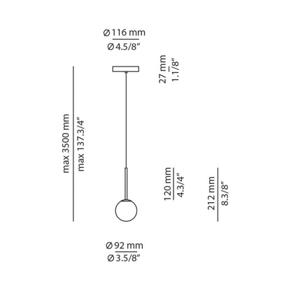 Alfi LED Pendant Light - line drawing.