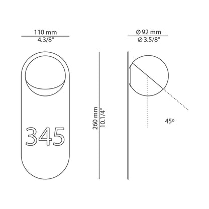 Alfi Recessed Wall Light - line drawing.