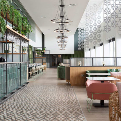 Aro LED Pendant Light in restaurant.