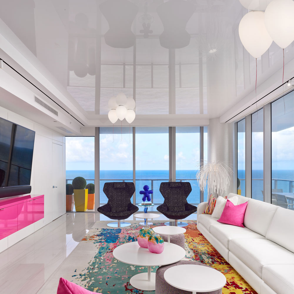 Balloon Flush Mount Ceiling Light in living room.