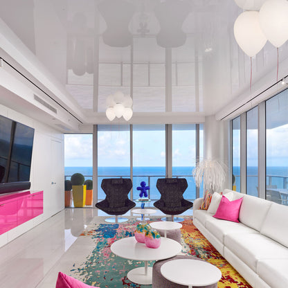 Balloon Flush Mount Ceiling Light in living room.