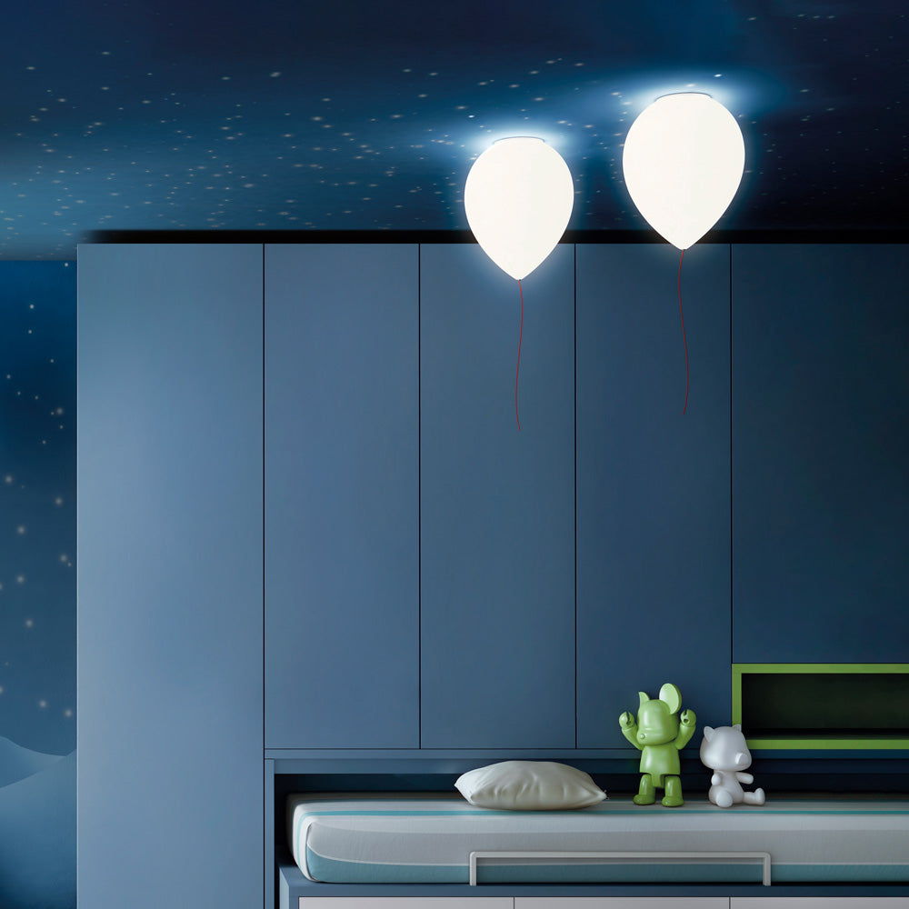 Balloon Flush Mount Ceiling Light in kids' room.