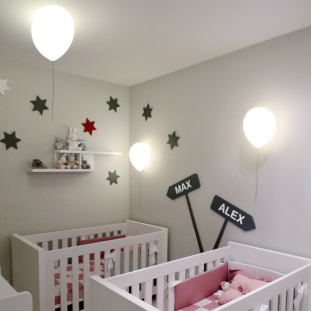 Balloon Flush Mount Ceiling Light in kids' bedroom.
