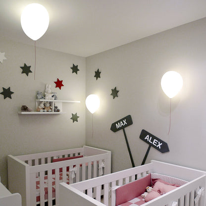 Balloon Flush Mount Ceiling Light in kids' bedroom.