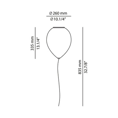 Balloon Flush Mount Ceiling Light - line drawing.