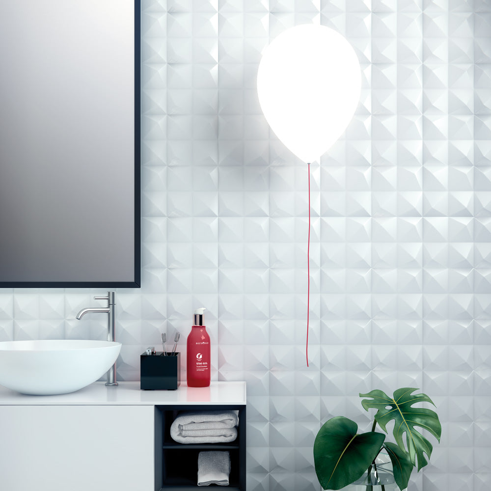 Balloon Wall Light in bathroom.
