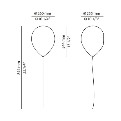 Balloon Wall Light - line drawing.
