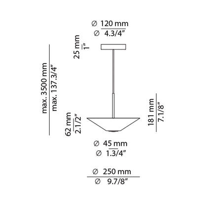 Belt 4145S LED Pendant Light - line drawing.