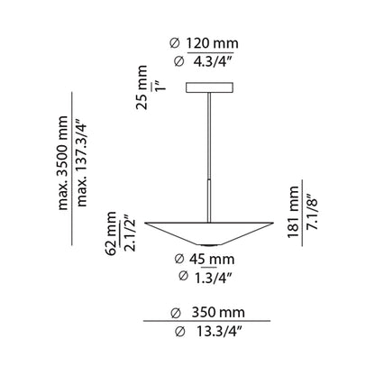 Belt 4145S LED Pendant Light - line drawing.