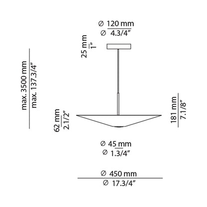 Belt 4145S LED Pendant Light - line drawing.