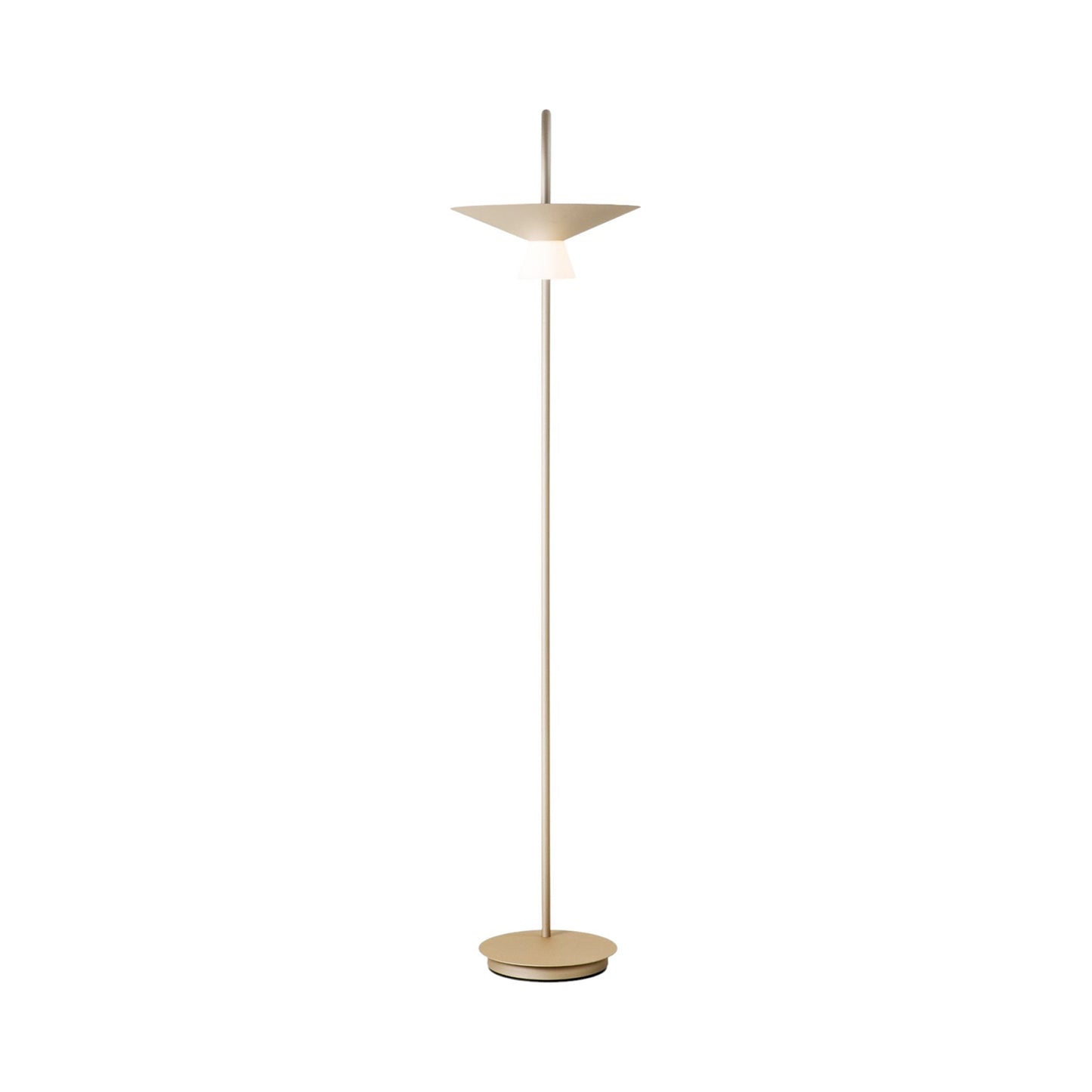 Belt LED Floor Lamp in Champagne (With Glass Shade).