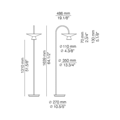 Belt LED Floor Lamp - line drawing.