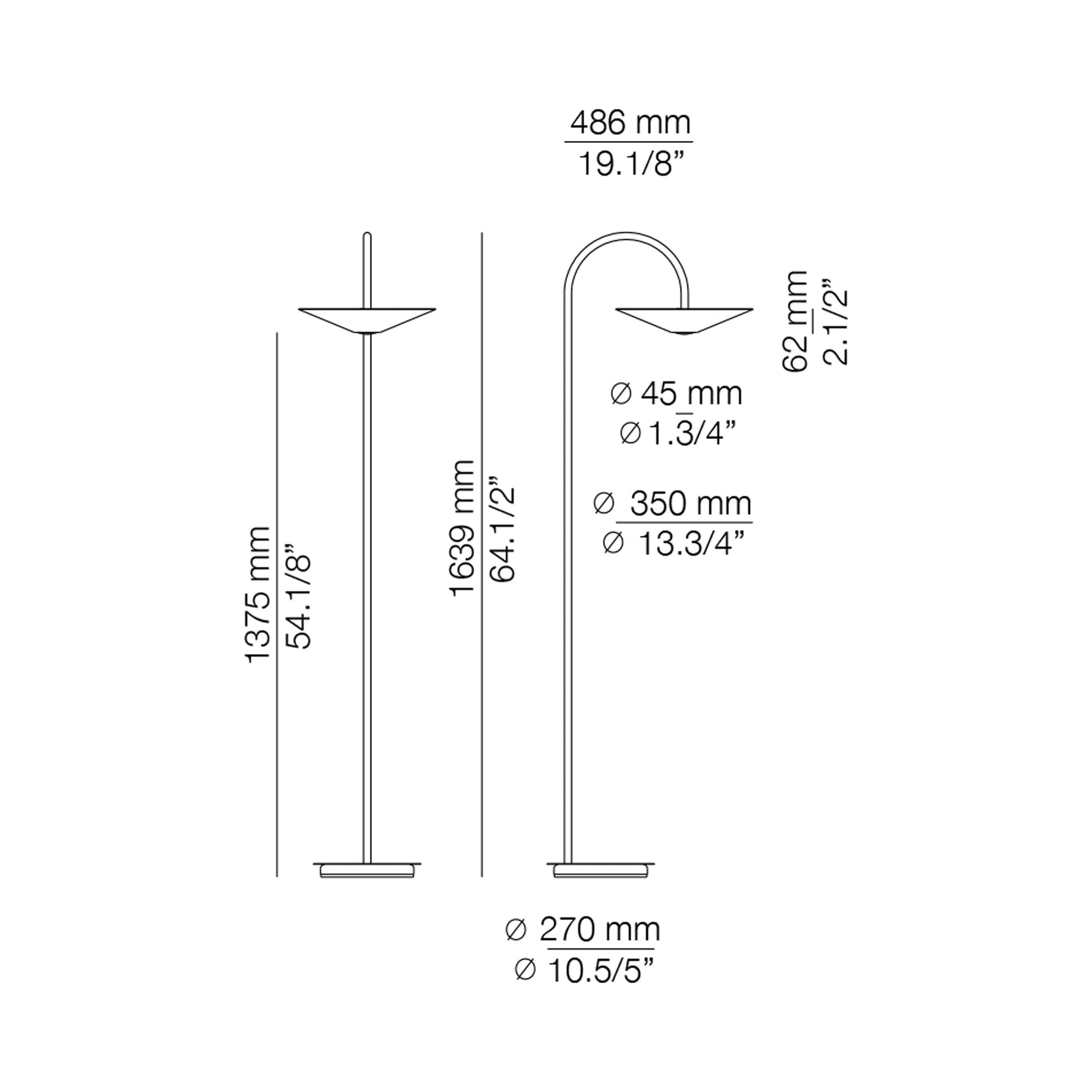 Belt LED Floor Lamp - line drawing.