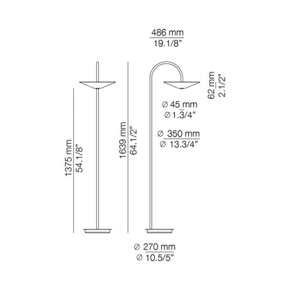 Belt LED Floor Lamp - line drawing.