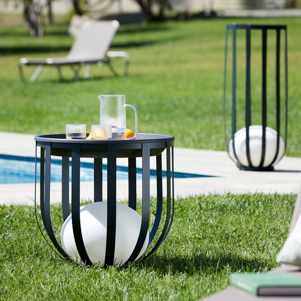 Bols LED Floor Lamp in Outside Area.