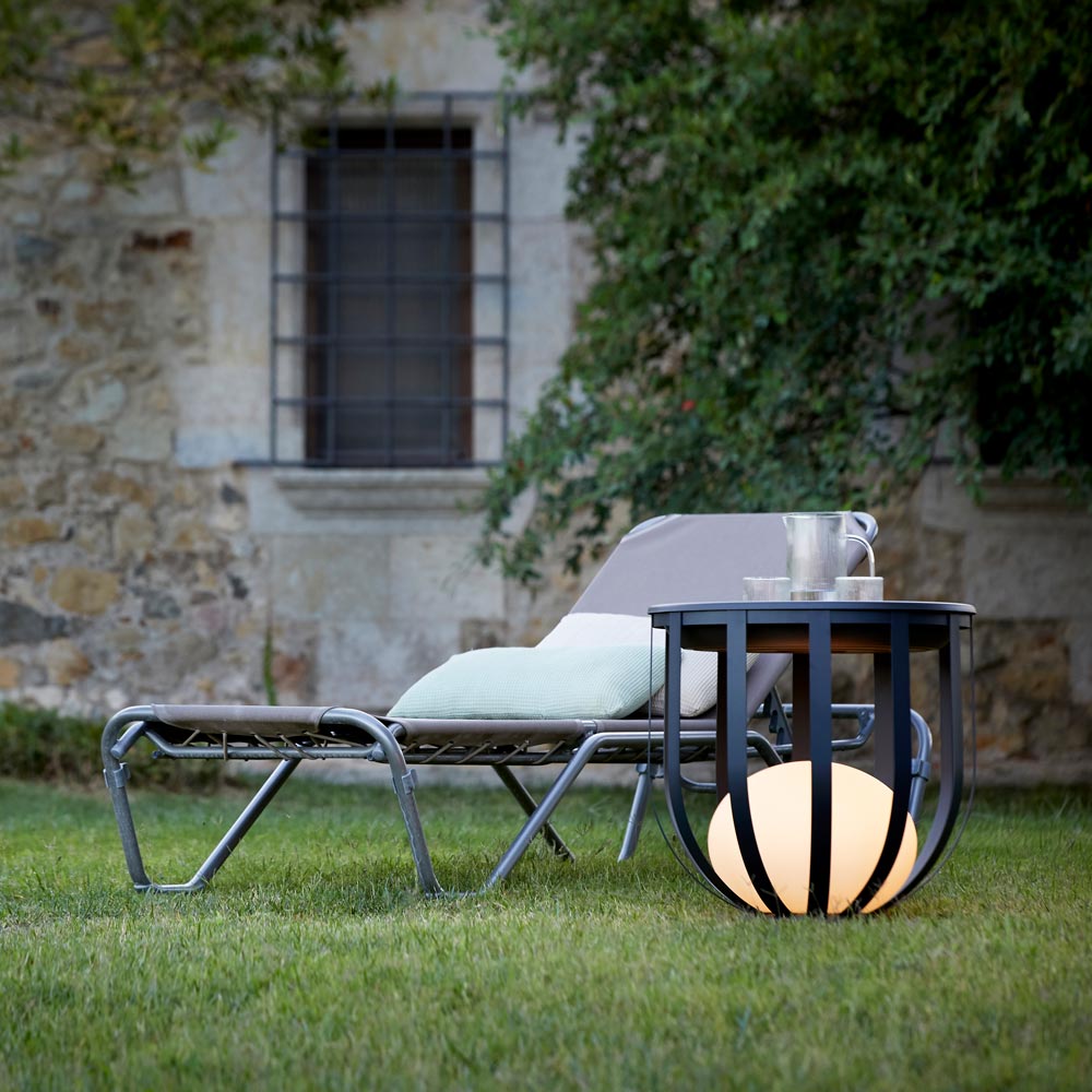 Bols LED Floor Lamp in Outside Area.